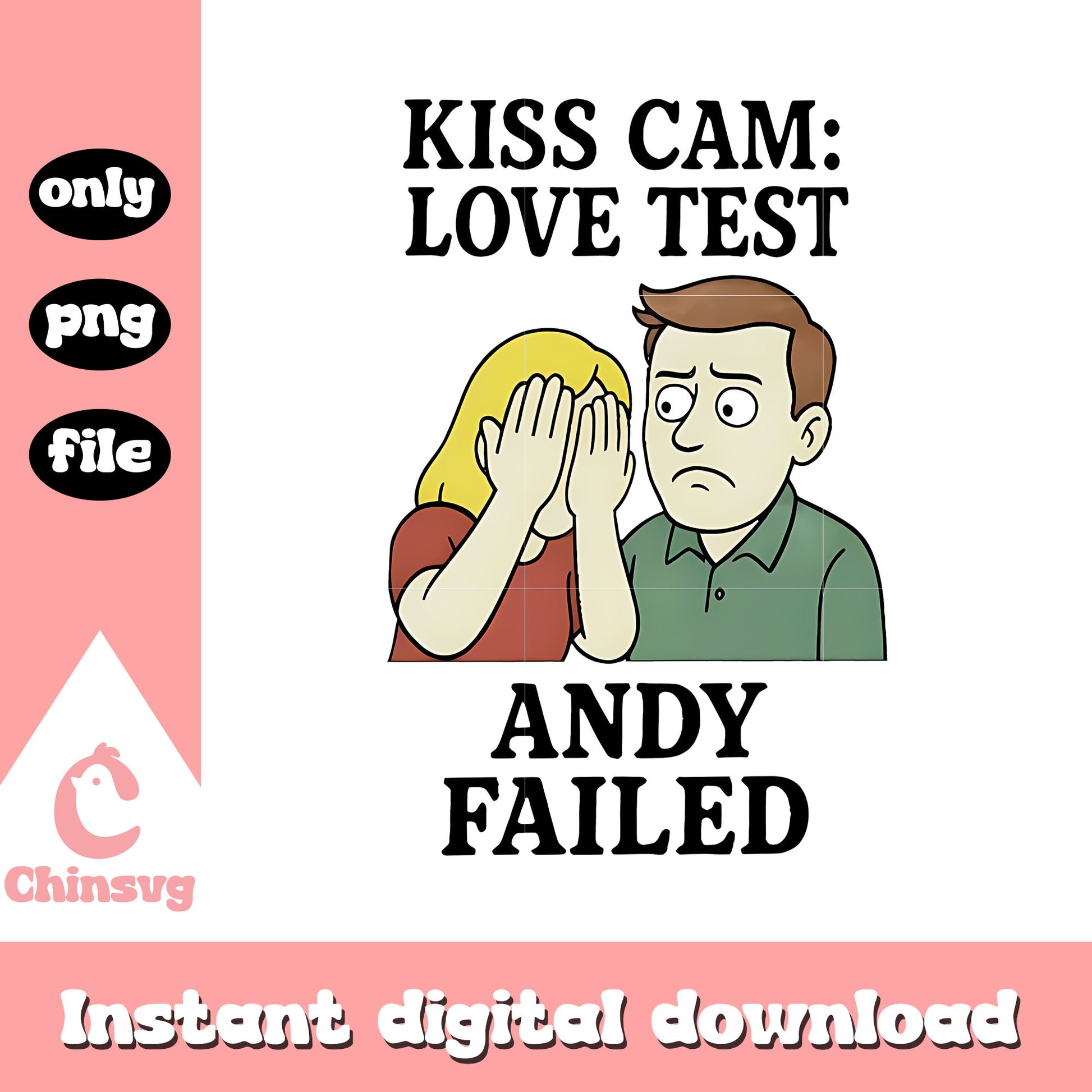 Kiss cam cartoon funny png, love test png, coldplay cheating png