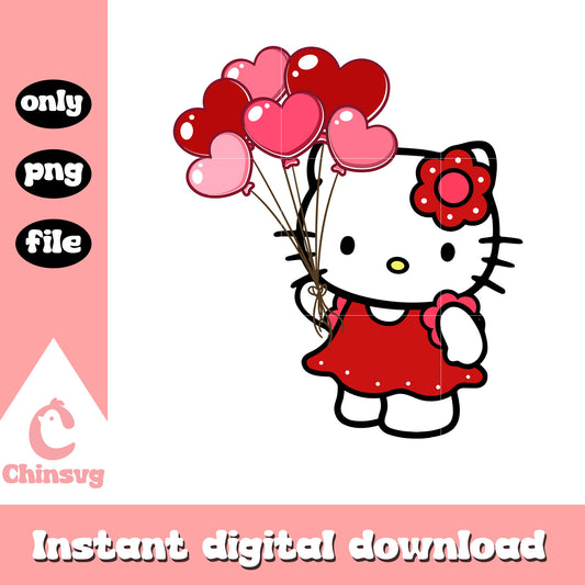 Kitty balls cute valentine png, hello kitty valentine​​​​ png