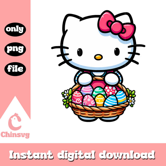 Kitty cat and easter eggs png, kitty png, easter eggs png
