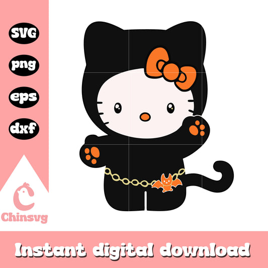 Kitty cat black design svg, hello kitty svg, sanrio cartoon svg
