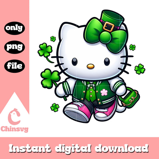 Kitty cat st patrick day png, saint patrick day png, hello kitty png