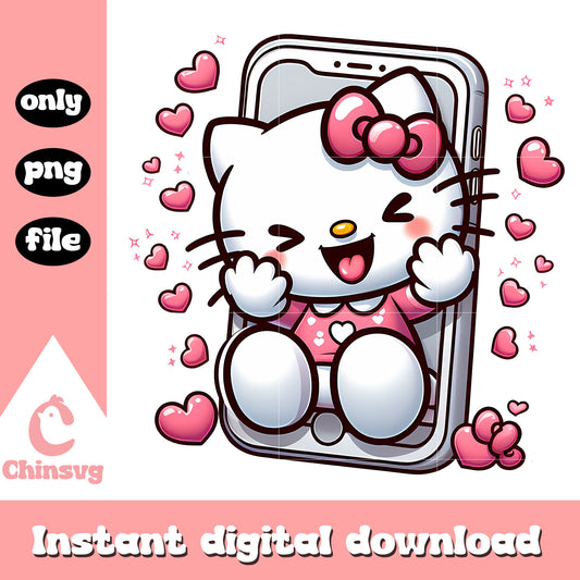 Kitty cat valentine case phone png, hello kitty png, cartoon png