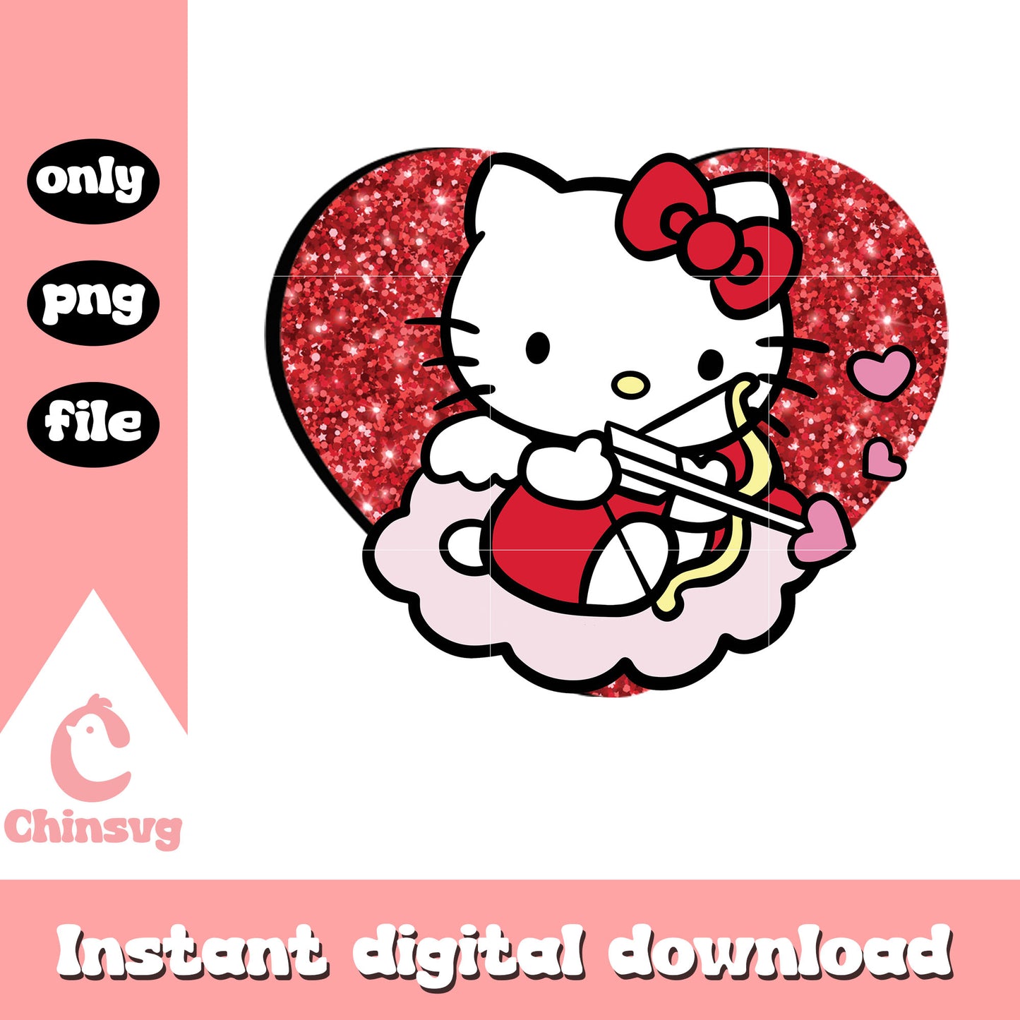 Kitty custom cupid valentine png, hello kitty valentine​​ png