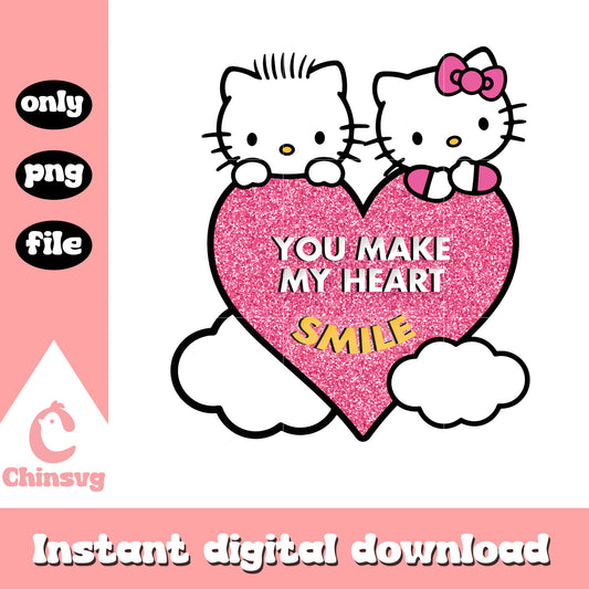 Kitty heart cloud valentine png, hello kitty valentine​​ png
