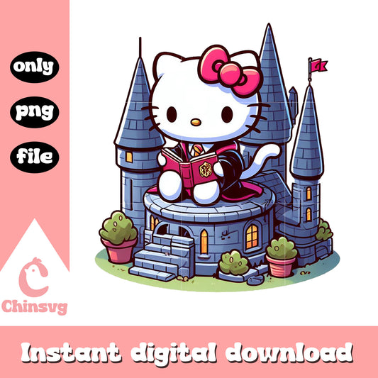 Kitty potter and hogwarts png, hello kitty png, harry potter​ png