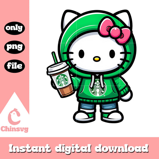 Kitty starbucks design png, hello kitty character png, sanrio png