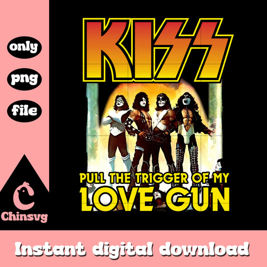 Kizz pull the trigger of my love gun png, rock and roll png