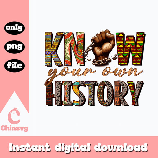 Know Your Own History PNG, Black History Month PNG, Juneteenth PNG