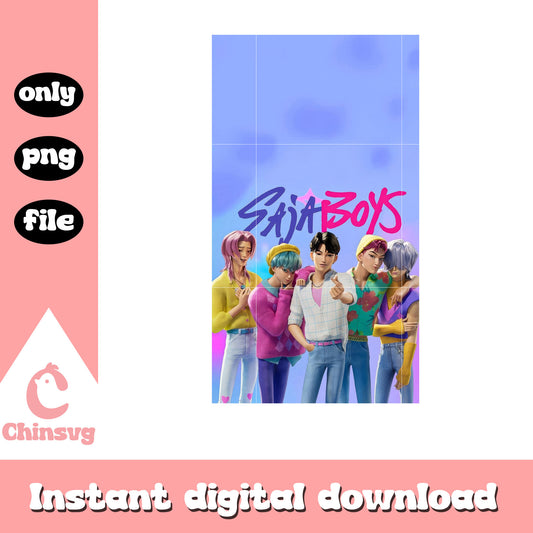 Kpop band the saja boys design png, saja boys kpop band png