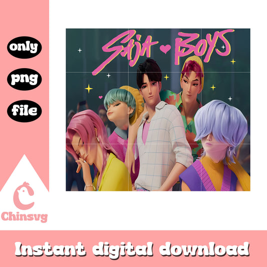 Kpop boy band saja boys design png, the saja boys png