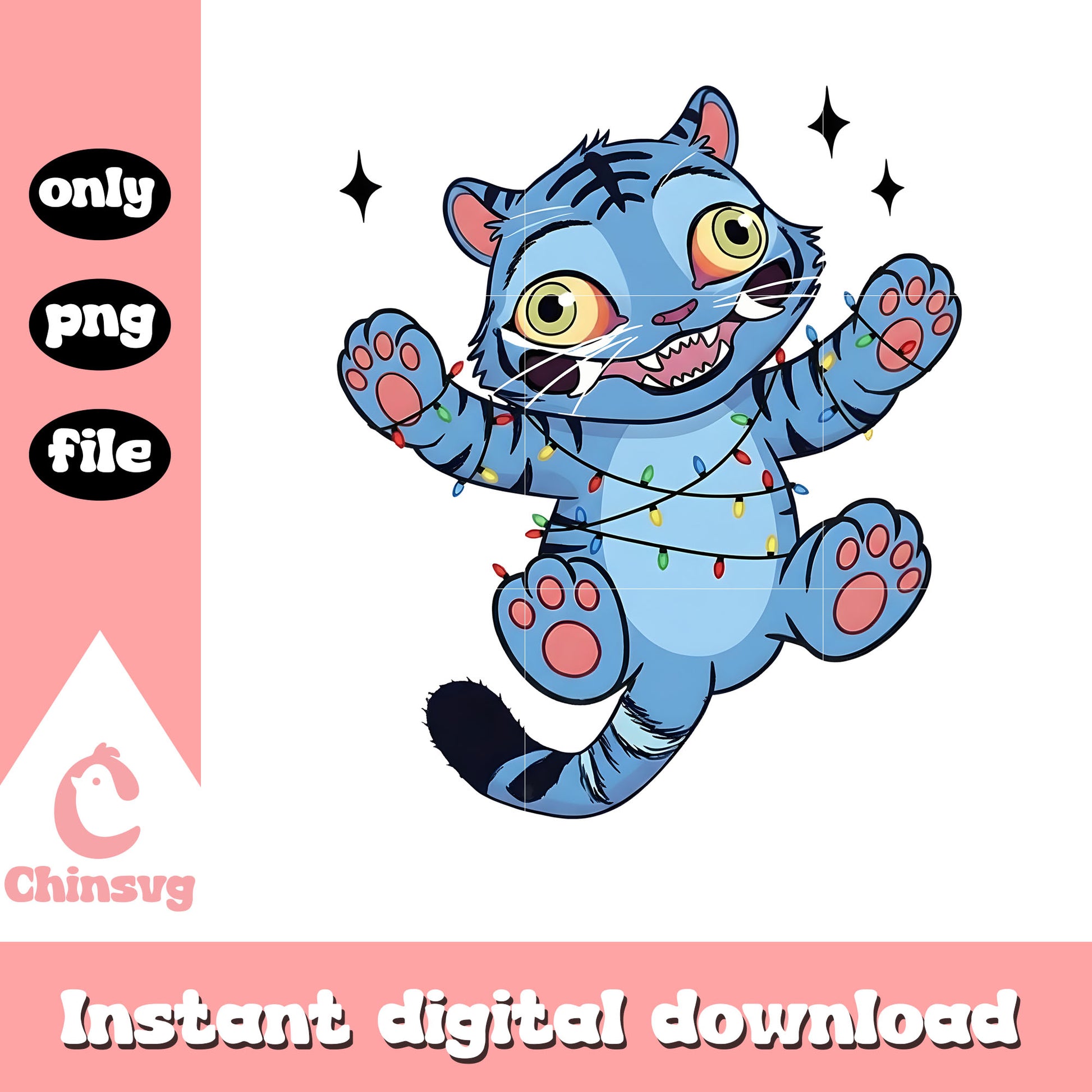 Kpop demon derpy christmas lights png, christmas tree lights png