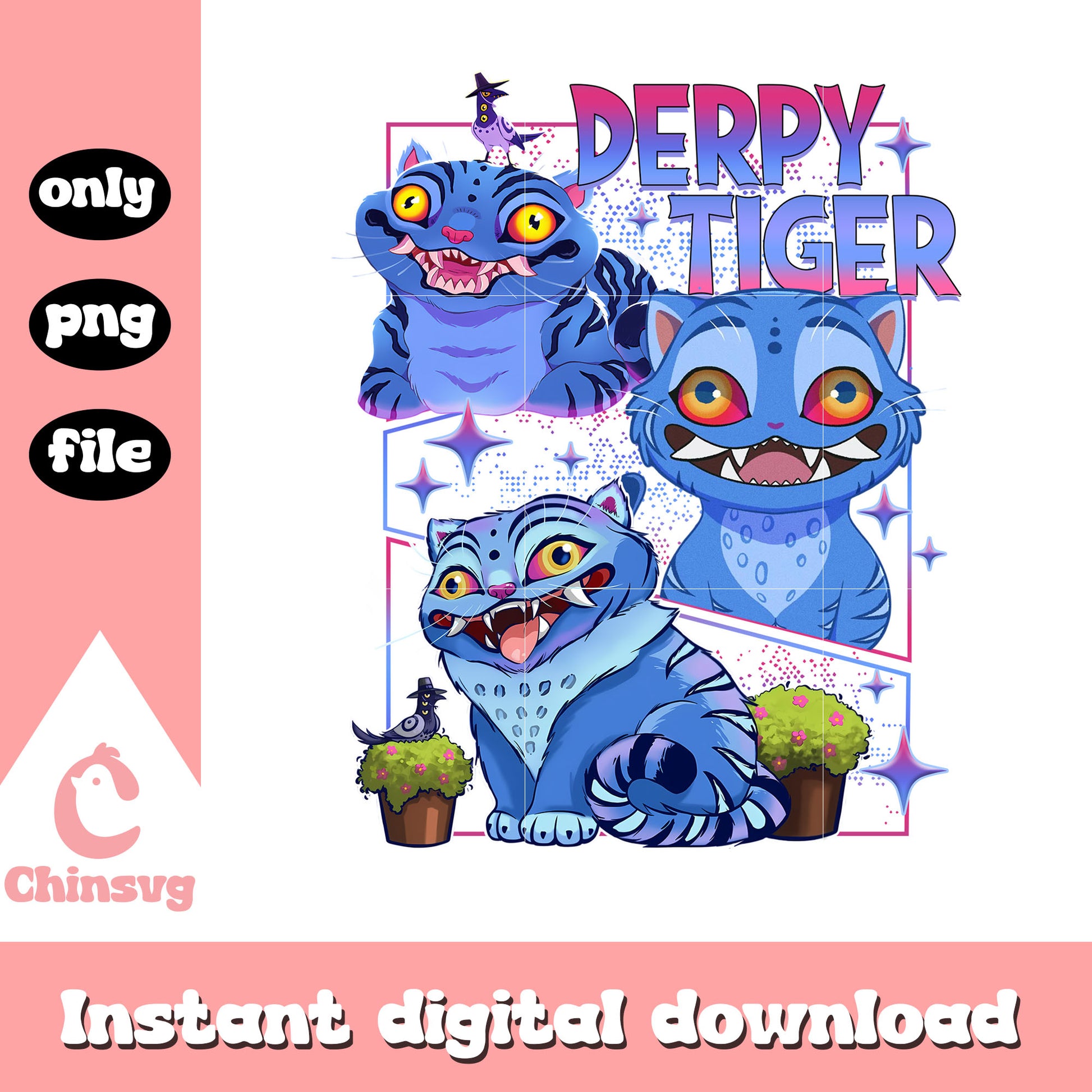 Kpop demon derpy tiger character png, demon tiger png