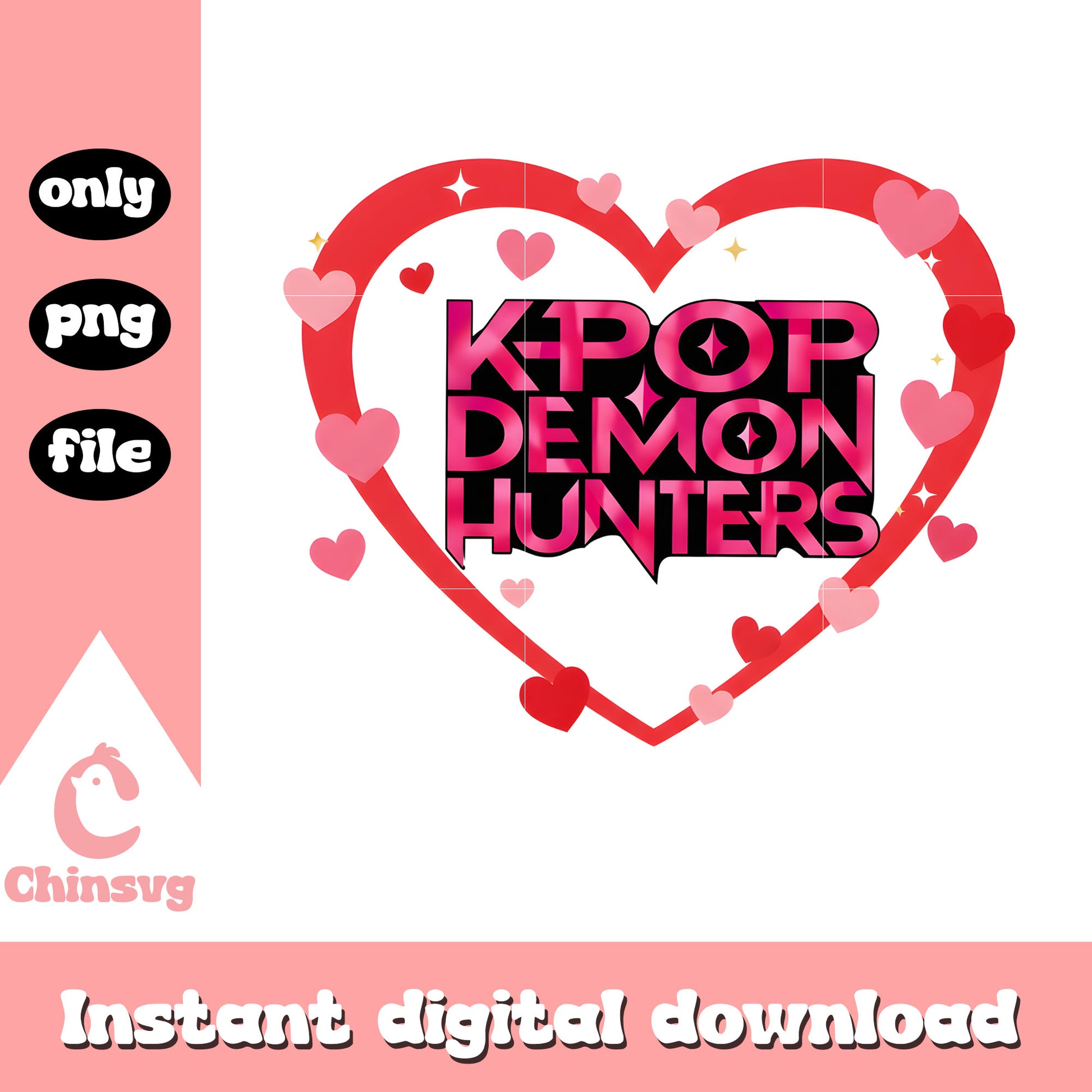 Kpop demon hunter love png, kpop valentines cards​ png
