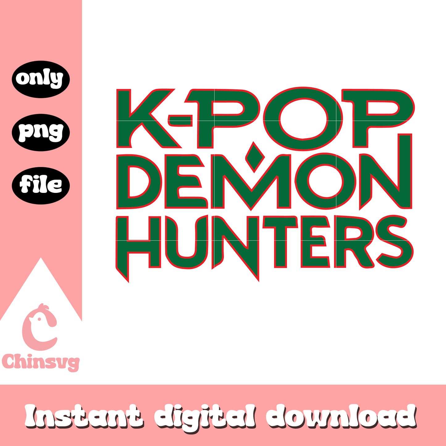 Kpop demon hunters basic font design png, kpop christmas png