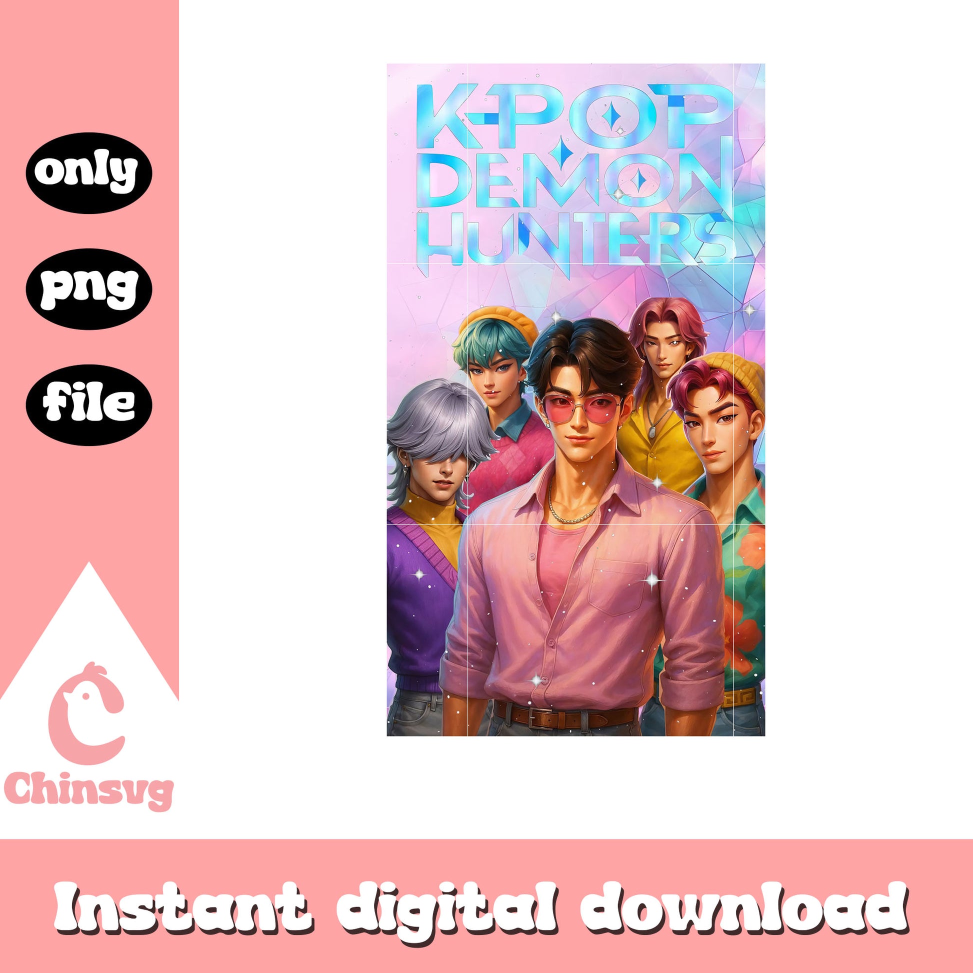 Kpop demon hunters cast png, demon boy band png