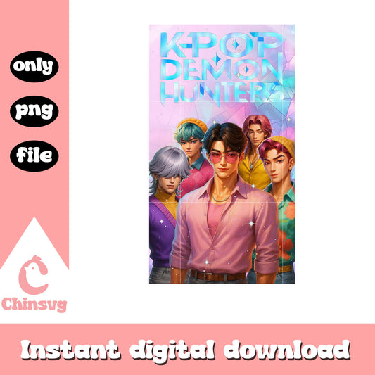 Kpop demon hunters cast png, demon boy band png