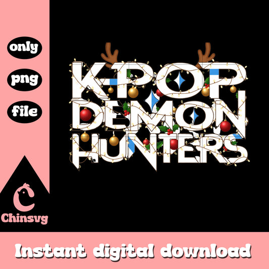 Kpop demon hunters christmas lights design png, christmas movie png