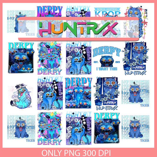 Kpop demon hunters derpy tiger bundle png, derpy demon png