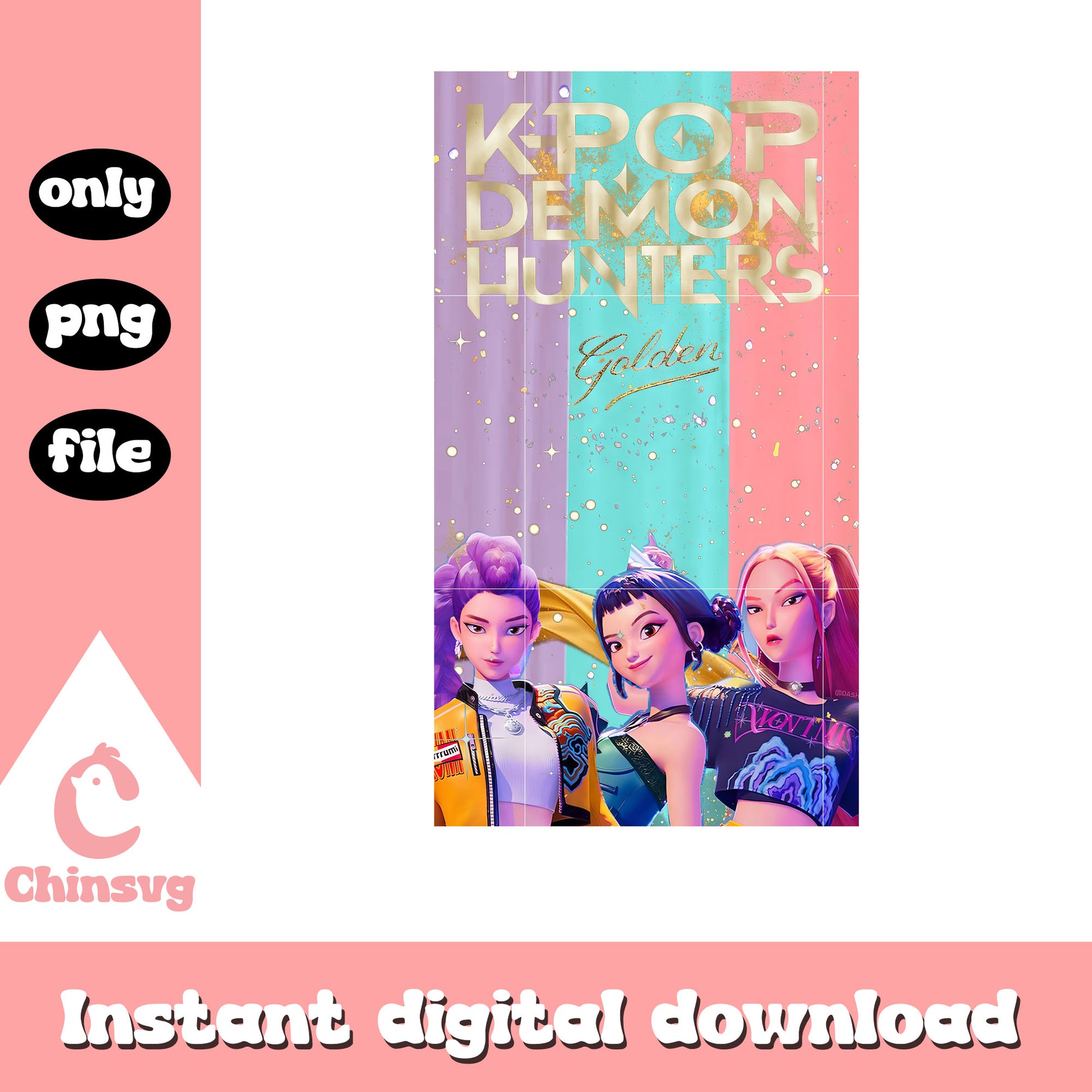 Kpop demon hunters golden png, golden huntrix png