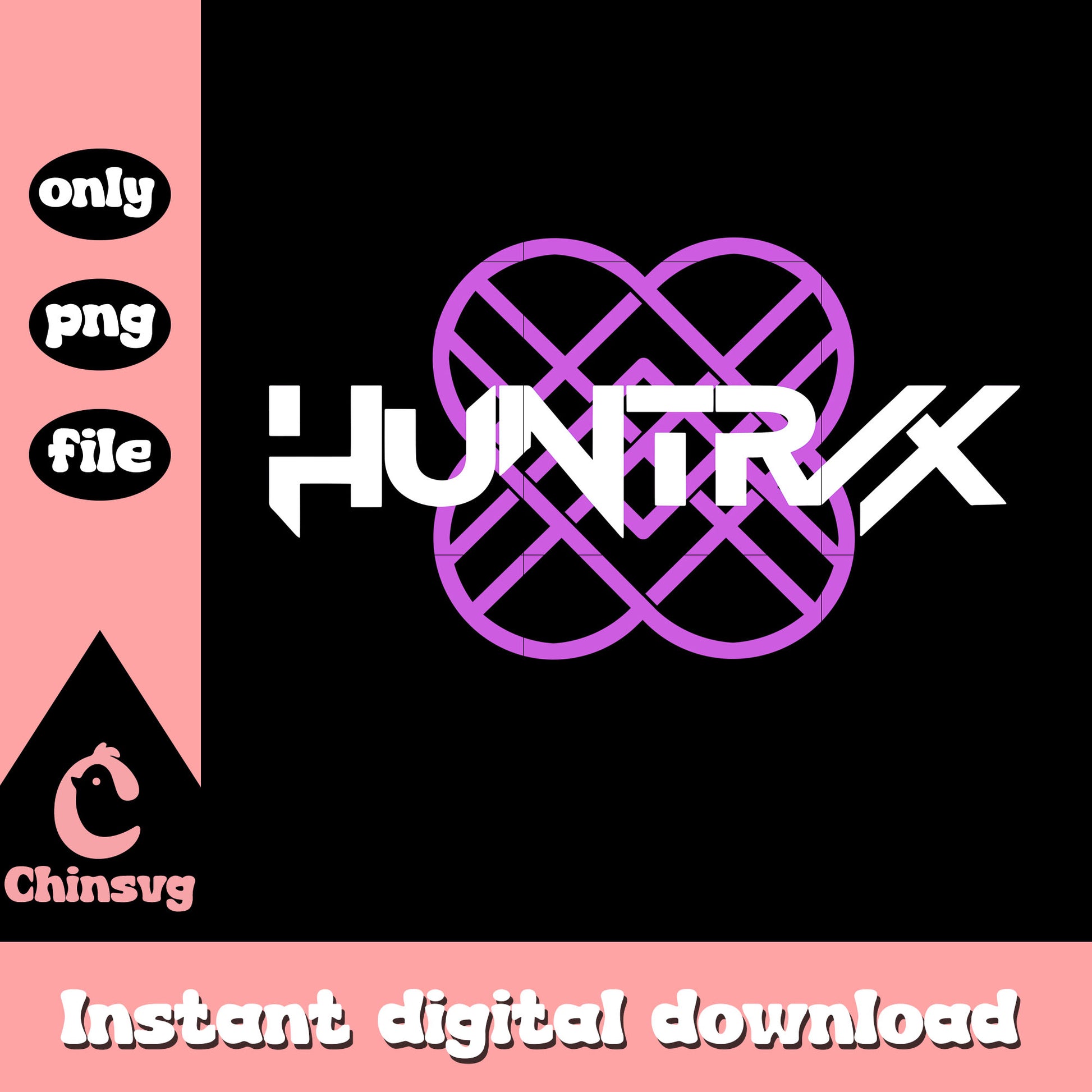 Kpop demon hunters huntrix band logo png, huntrix kpop hunters png