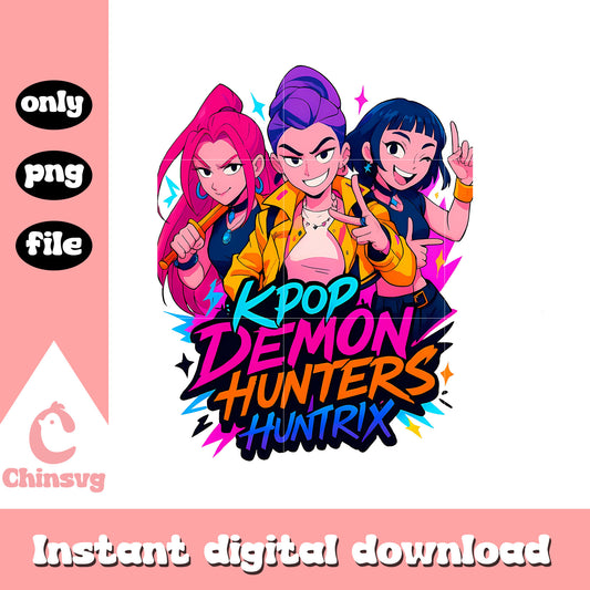 Kpop demon hunters huntrix girl team png, demon hunters movie png