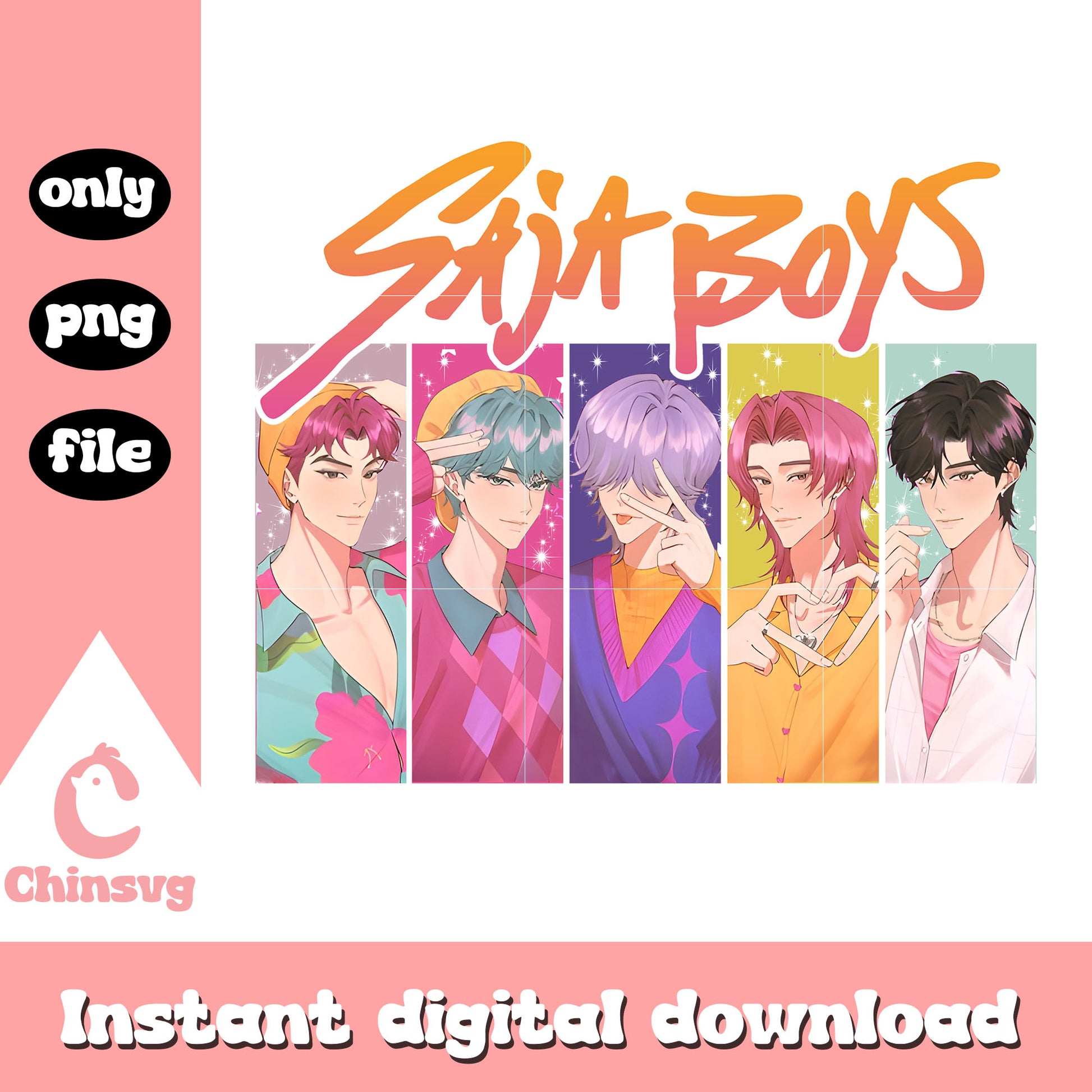 Kpop demon hunters saja boys collage picture png, demon hunters png