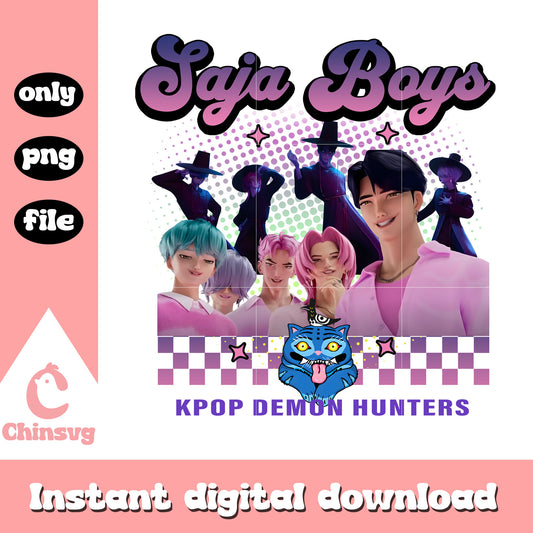 Kpop demon hunters saja boys cute art png, demon hunter kpop png