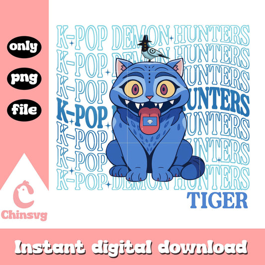 Kpop demon hunters tiger blue png, kpop hunter movie png