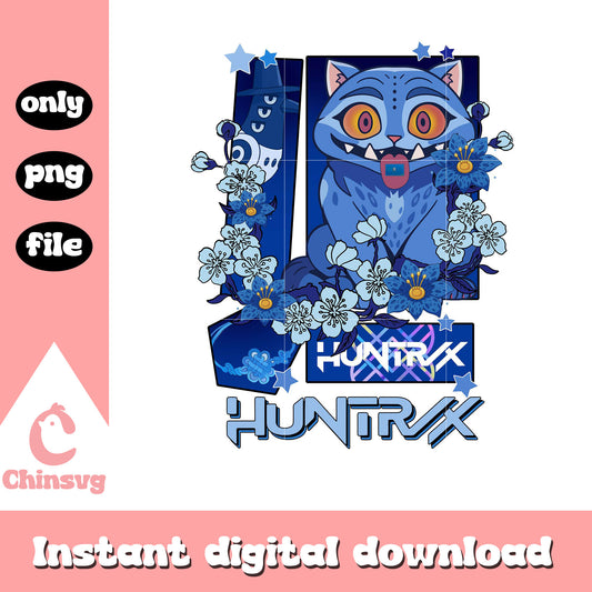 Kpop demon hunters tiger floral design png, kpop demon derpy png