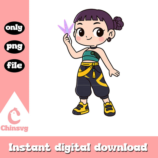 Kpop demon hunters zoey character png, zoey hunter outfit png