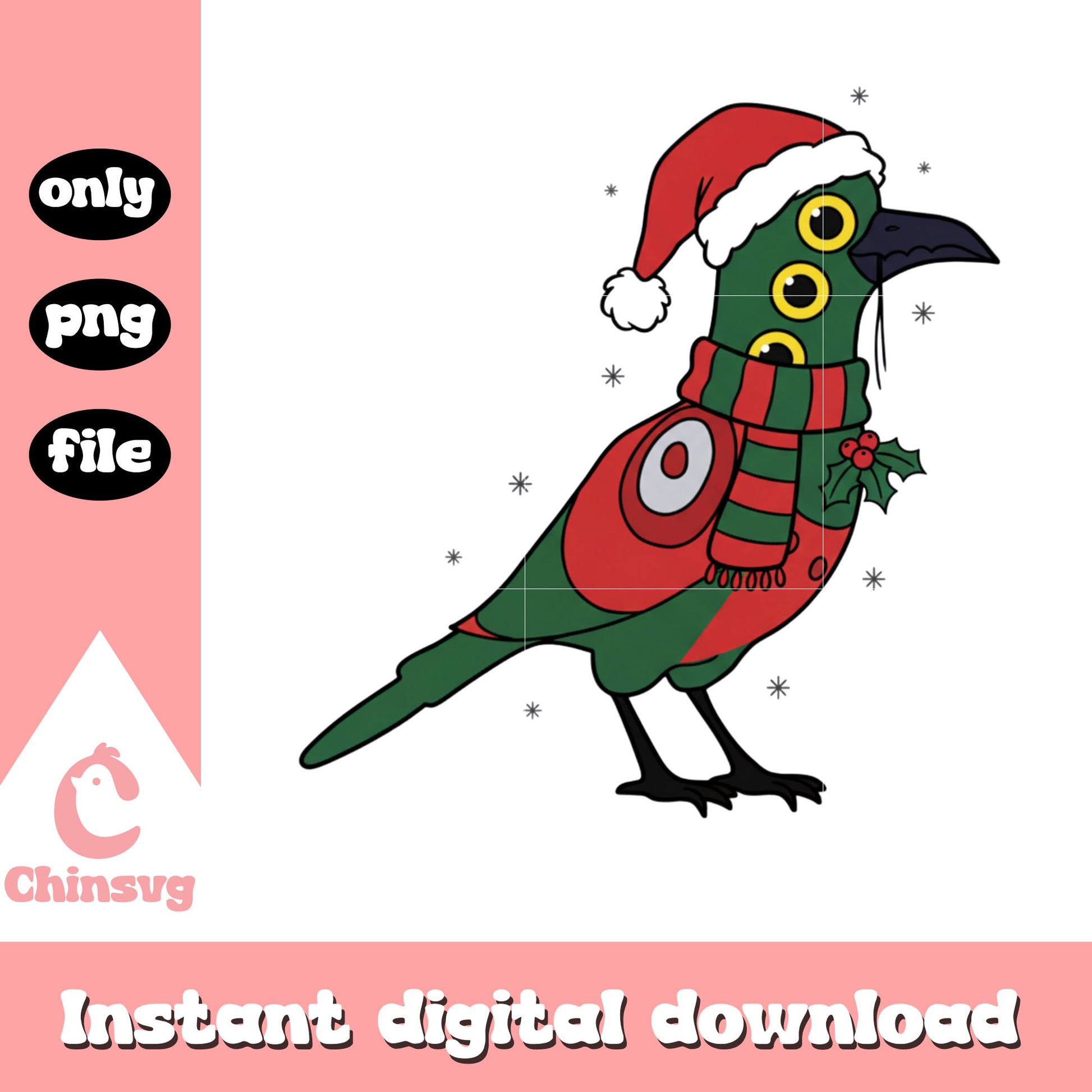 Kpop demon sussie bird santa hat christmas png, sussie bird png
