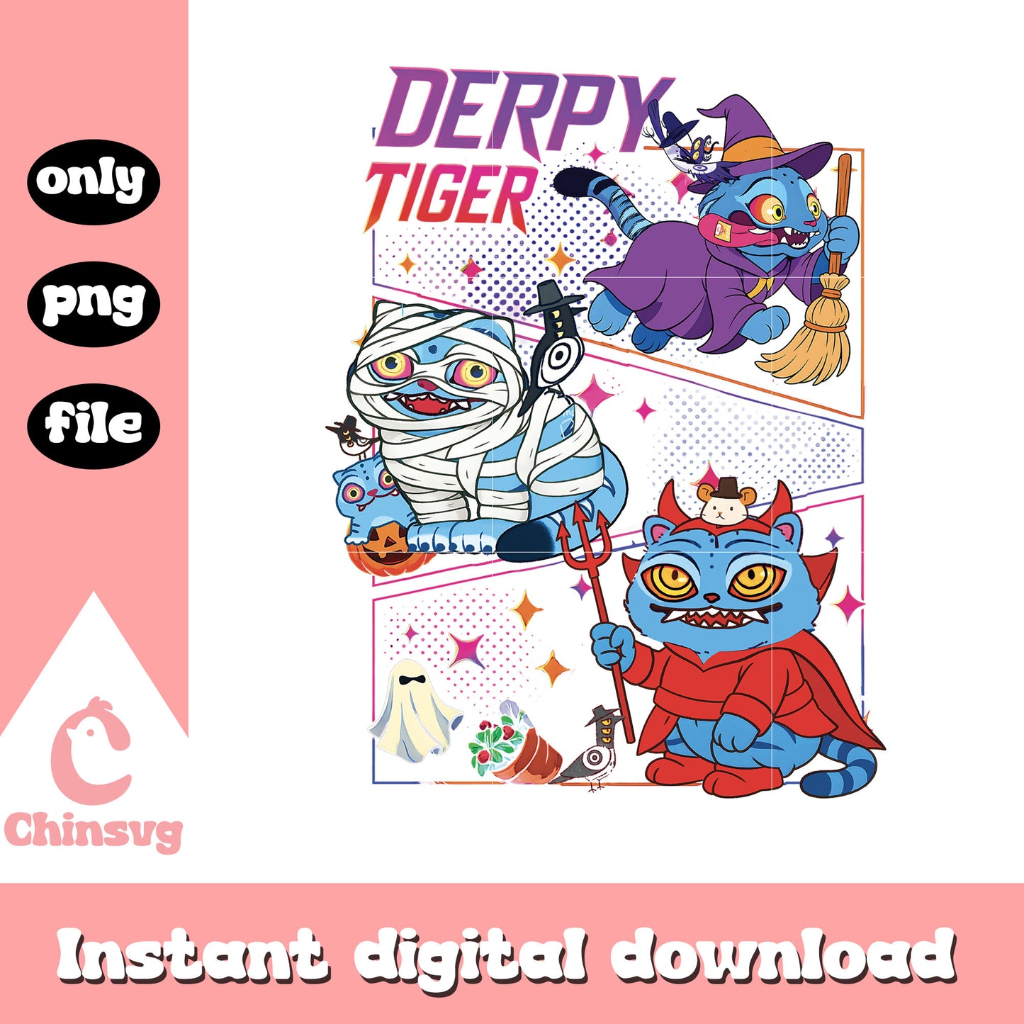 Kpop demon tiger halloween png, kpop demon hunters png