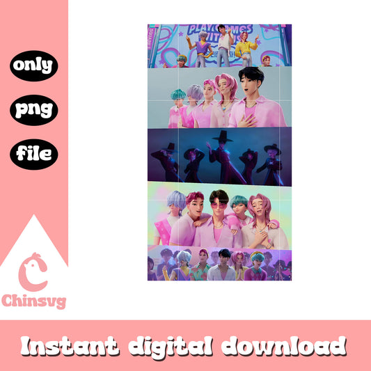 Kpop group saja boys demon png, saja boys concert png