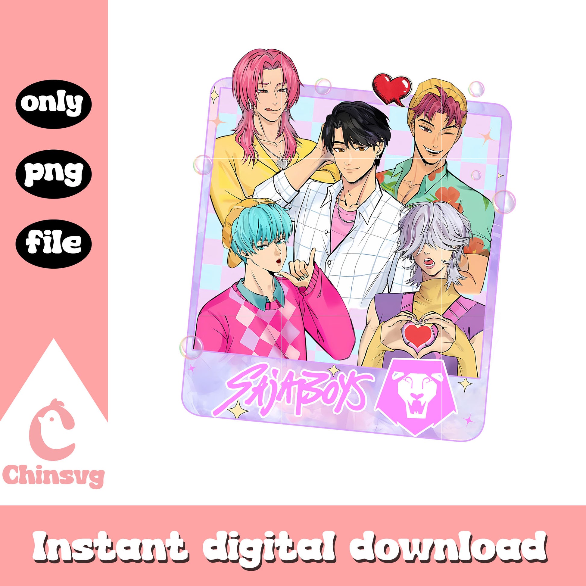 Kpop hunters saja boys band with logo design png, saja boy png