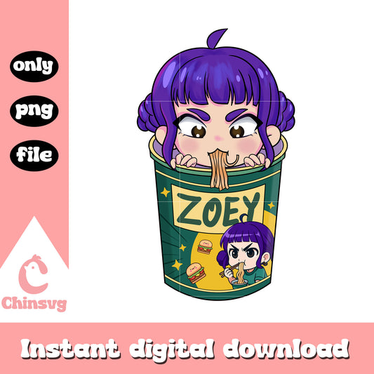 Kpop hunters zoey eating design png, kpop hunters movie png
