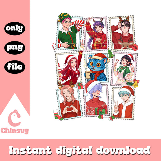 Kpop huntrix saja boys portait card png, huntrix and saja boys png