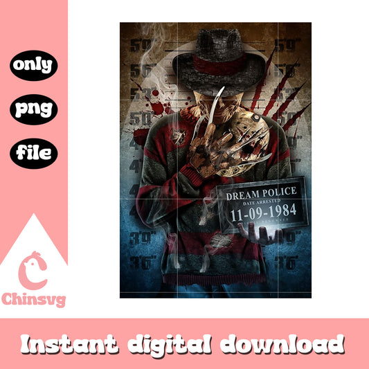 Krueger dream police png, Freddy Krueger Png, Horror Movie Png