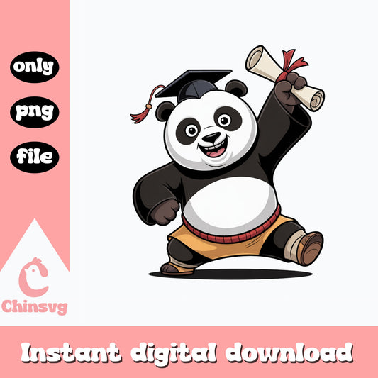 Kung Fu Panda Graduation PNG, Po Grad Cap Diploma, Panda PNG