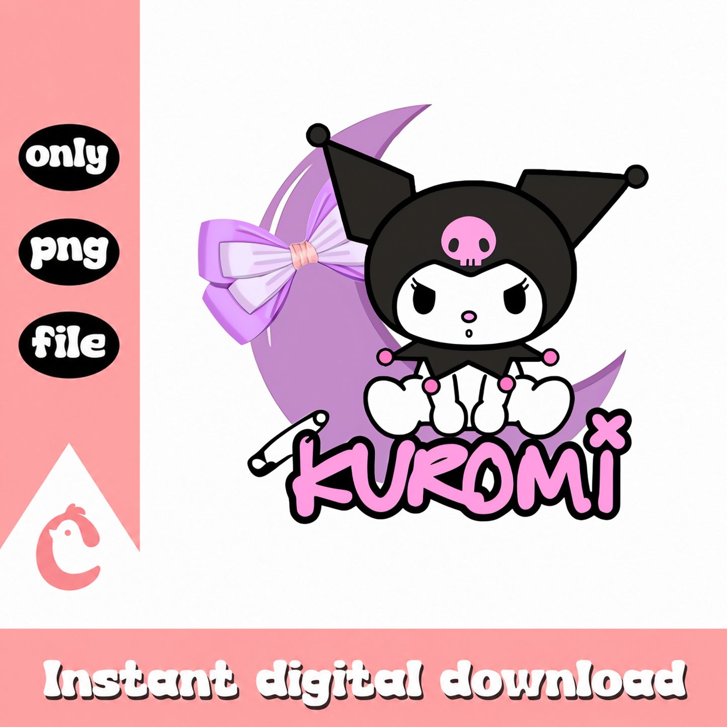 Kuromi Sanrio PNG Bundle, Cute Character Clipart, PNG File