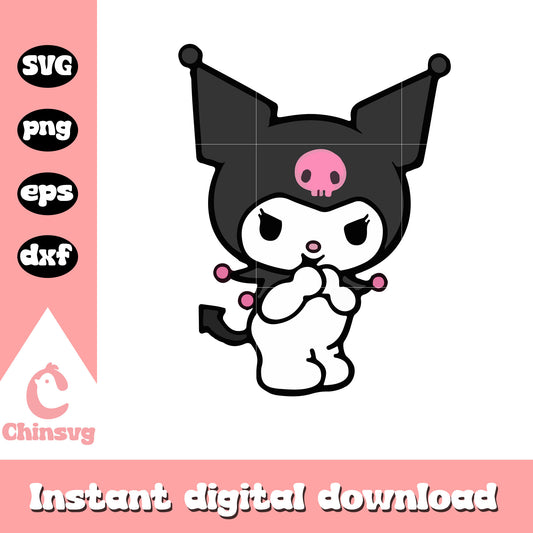 Kuromi cat smile cartoon svg, kuromi sanrio svg, sanrio cartoon svg