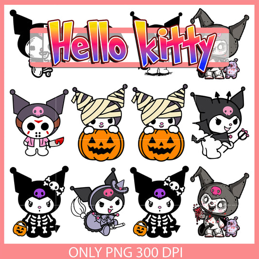 Kuromi happy halloween bundle design svg, halloween svg