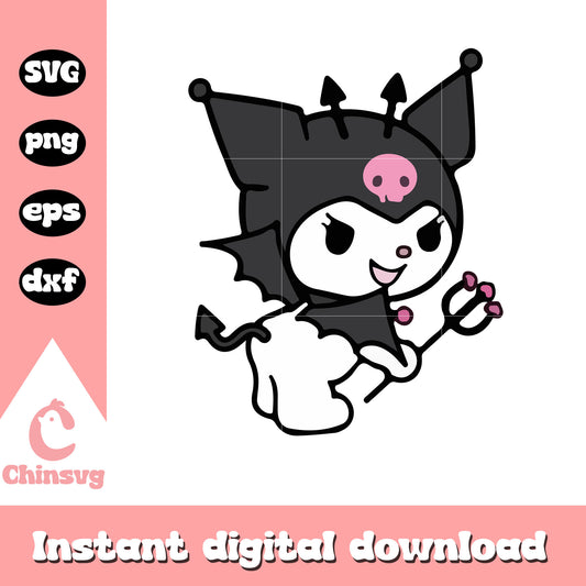 Kuromi sanrio cartoon png design, kuromi sanrio svg, sanrio cartoon svg