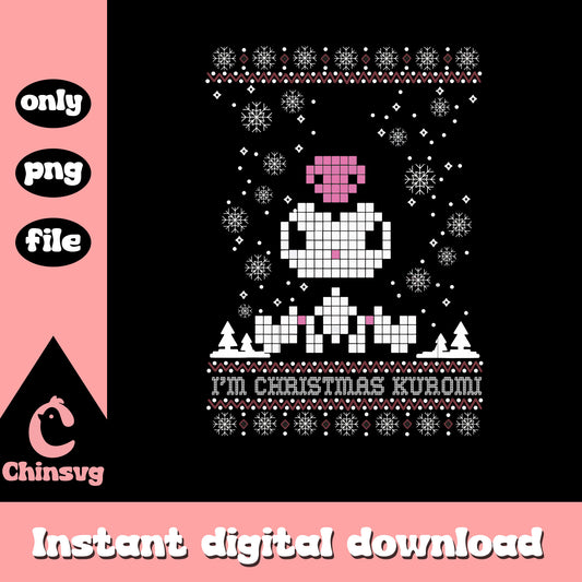 Kuromi sanrio christmas pixel png, kuromi character png