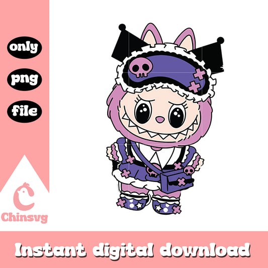 Kuromi sanrio labubu cute doll design png, kuromi cartoon png