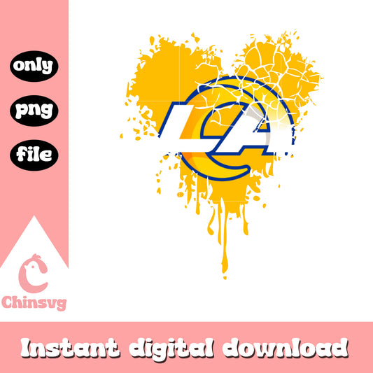 LA rams heart logo design png, Los angeles rams team png