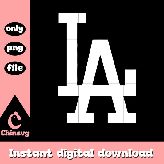 LA white logo design png, logo los angeles dodgers png