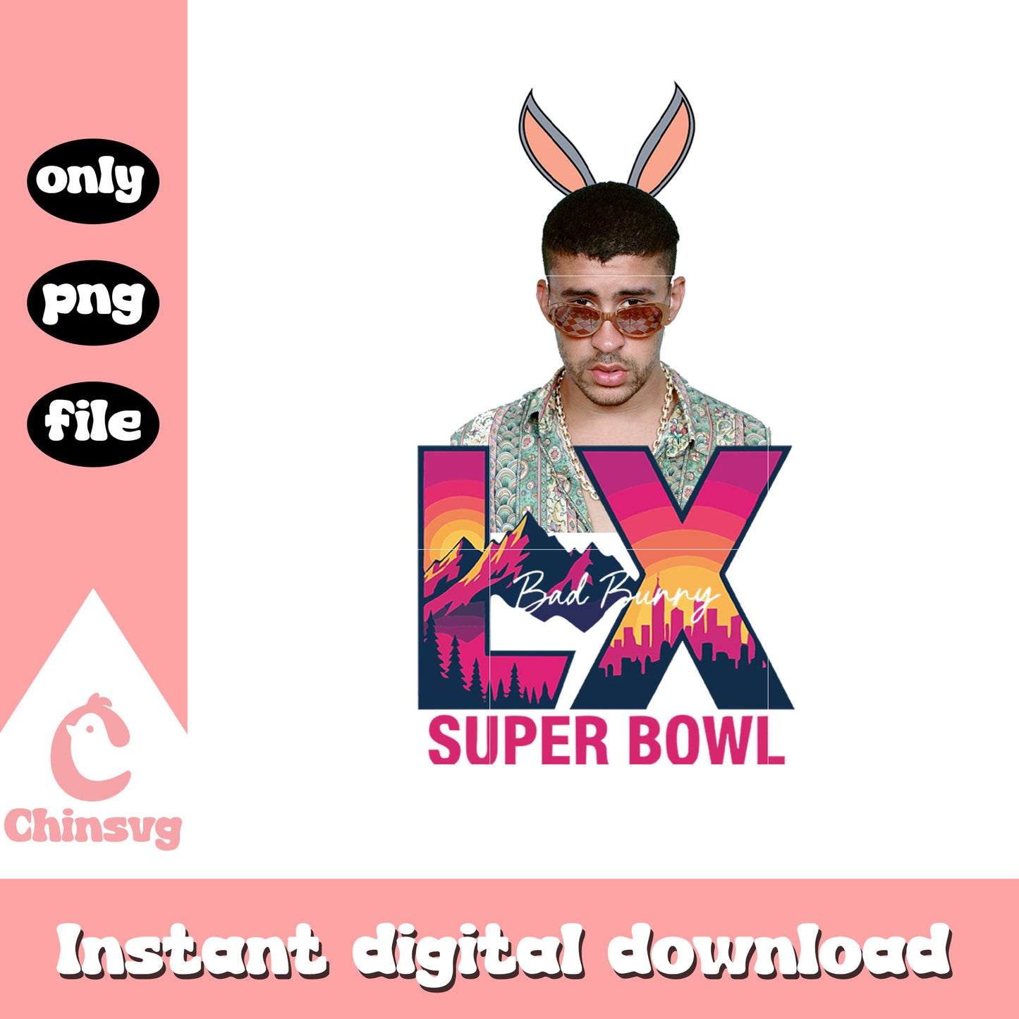 LX super bowl bunny design png