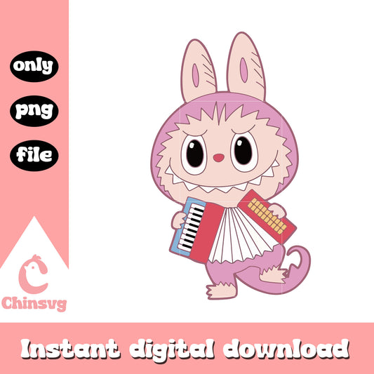 Labubu accordion player doll design png, labubu the monsters png