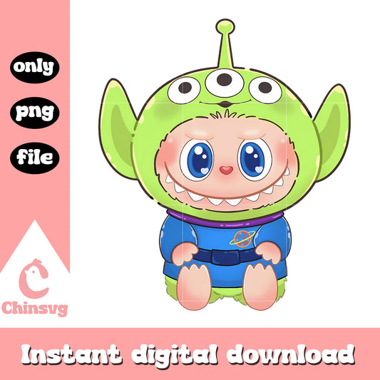 Labubu alien costume design png, labubu monster png, alien png