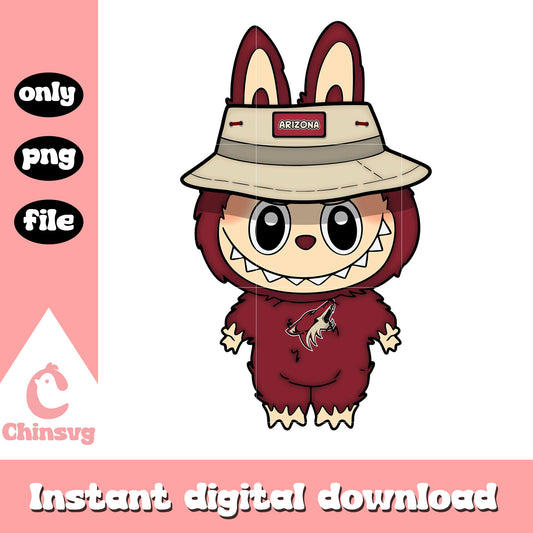 Labubu arizona coyotes clothes design png, arizona coyotes png